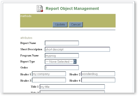 Report Object Trialex System™ - Report Object Management